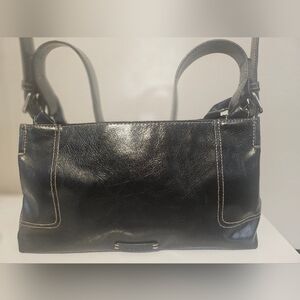 NINE & CO By Nine West Black Faux Leather Shoulder